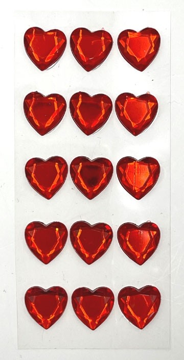 Red Heart Bling Stickers