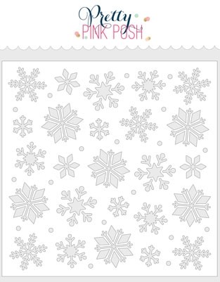 Pretty Pink Posh Snowflakes Stencil
